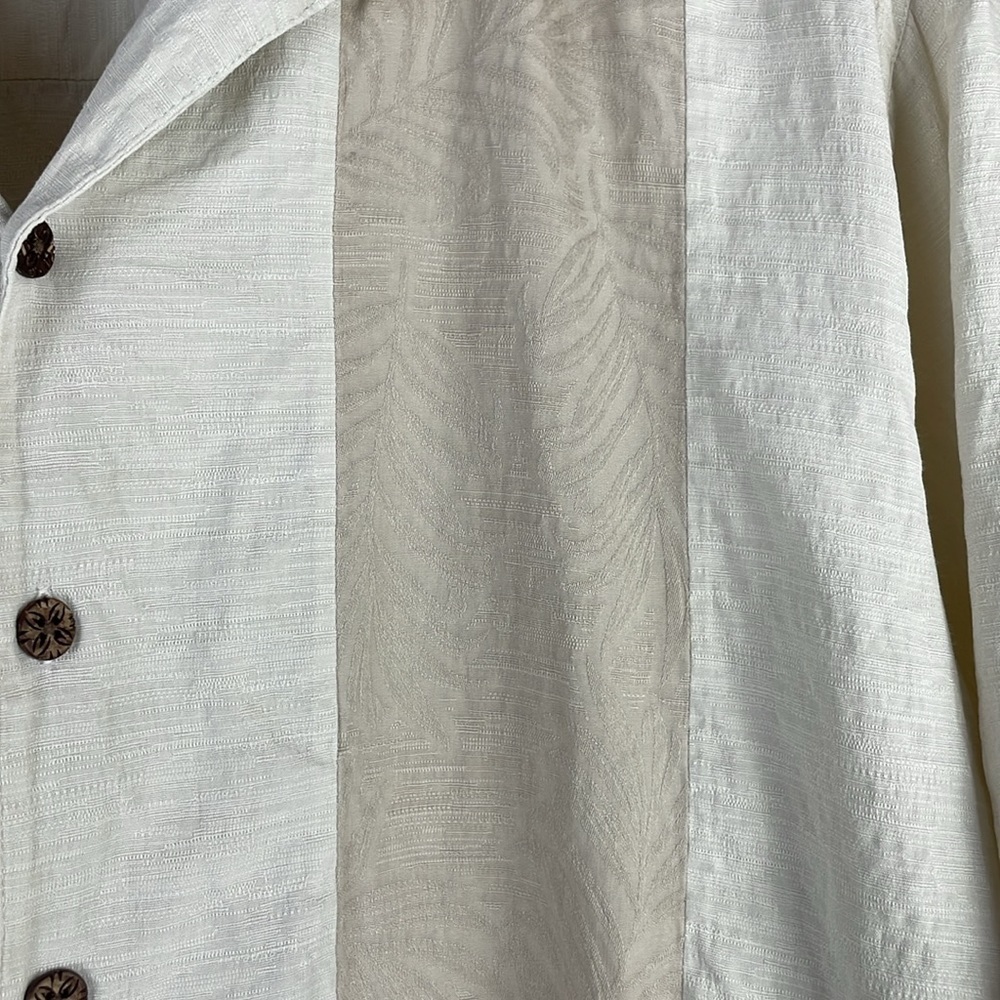 Caribbean Silk Blend Men Casual Short Sleeve Button Down Shirt SZ L Tan/Brown - Picture 4 of 11